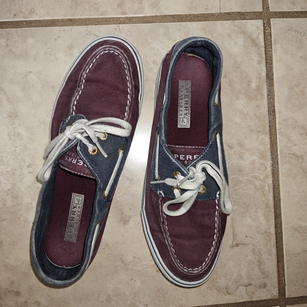 Sperry Biscayne Navy and Wine Shoes